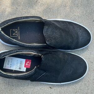 Material Girl Black Sparkle Slip on